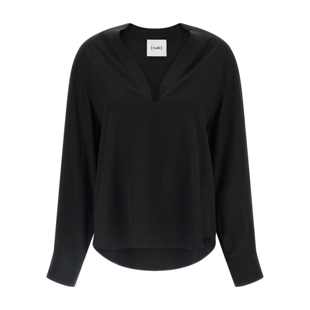 NUDE Black Viscose Women's Blouse
